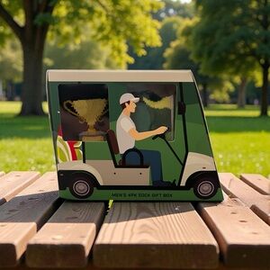 Men's Golf Cart Sock Gift Box - 4 pack